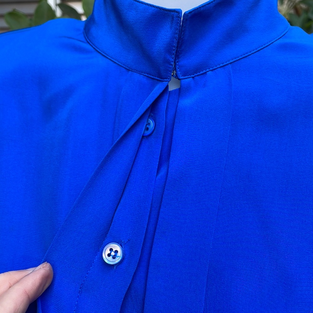 Vintage royal blue Cadaz silk dress - Picture 7 of 12